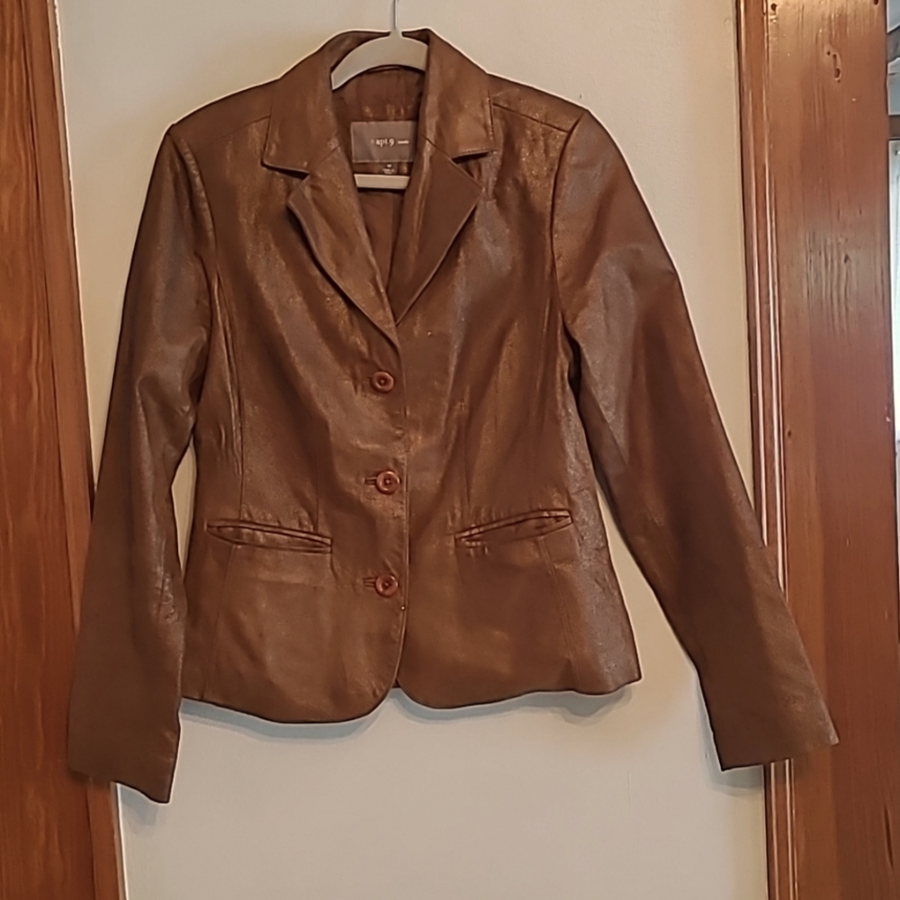 Brown Suede Jacket Apt 9 Size Medium